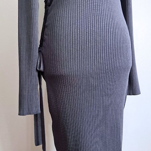 NWOT MARCIANO MUTED BLUE BODYCON KNIT MIDI DRESS - L - Picture 5 of 13